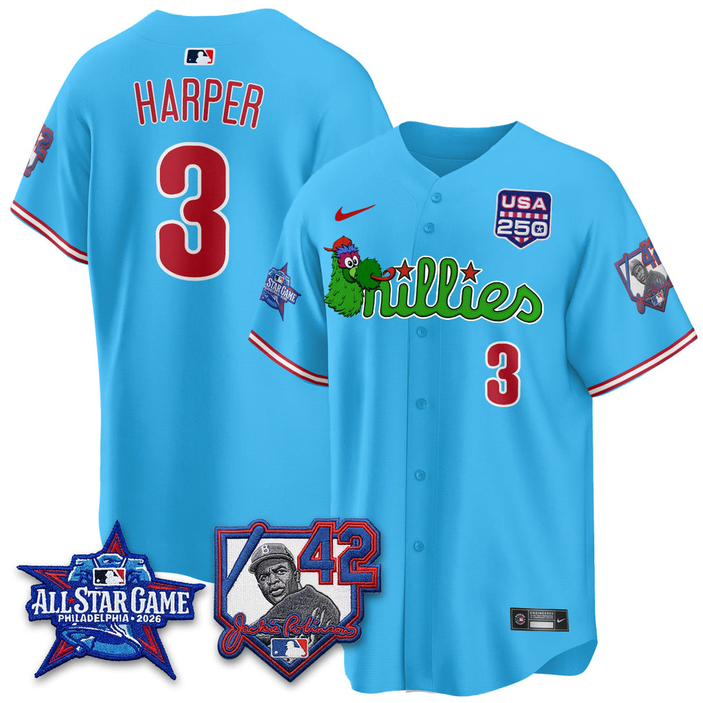 Philadelphia Phillies Phanatic 2026 New Era & 250th USA Vapor Limited Jersey - All Star Game - All Stitched