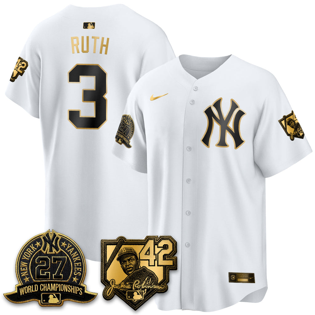 New York Yankees 2026 Jackie Robinson Day Vapor Limited Gold Edition Jersey - All Stitched
