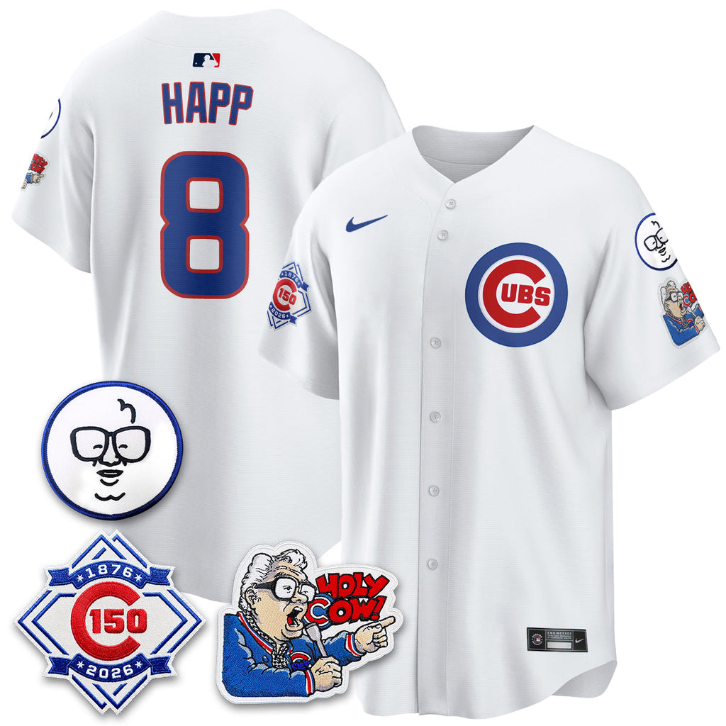 Chicago Cubs 150th Anniversary Harry Caray Holy Cow Vapor Premier Limited Jersey - All Stitched V2