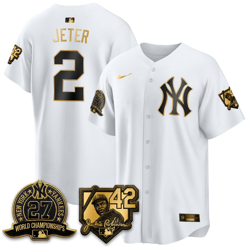 New York Yankees 2026 Jackie Robinson Day Vapor Limited Gold Edition Jersey - All Stitched