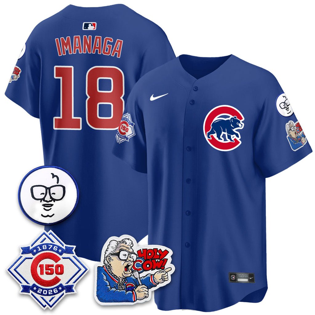 Chicago Cubs 150th Anniversary Harry Caray Holy Cow Vapor Premier Limited Jersey - All Stitched V2