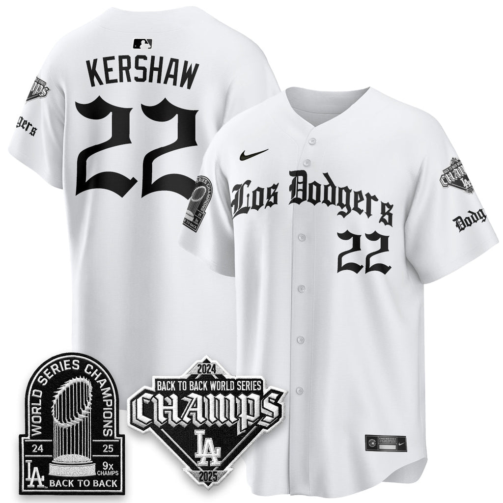 Los Angeles Dodgers World Series Champions B2B Patch Vapor Premier Limited Gothic Edition Jersey - All Stitched