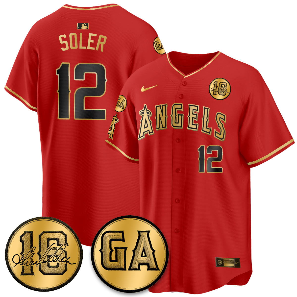 Los Angeles Angels Garret Anderson Tribute Patch Vapor Jersey - All Stitched V2
