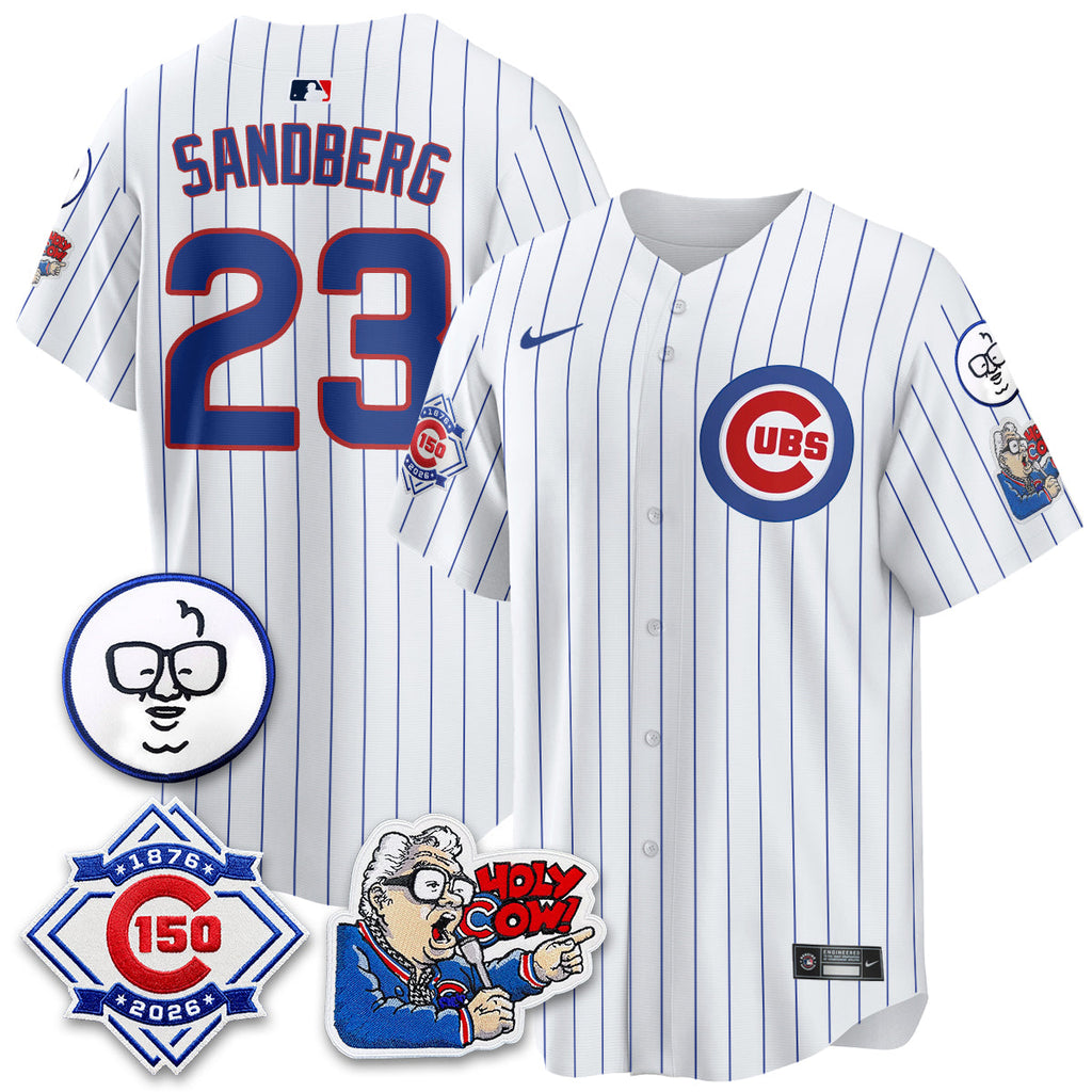 Chicago Cubs 150th Anniversary Harry Caray Holy Cow Vapor Premier Limited Jersey - All Stitched V2