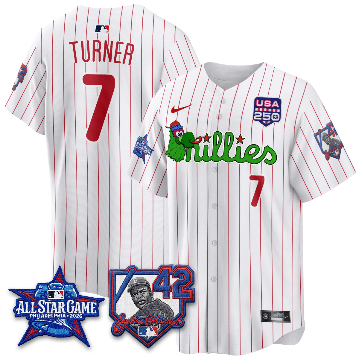 Philadelphia Phillies Phanatic 2026 New Era & 250th USA Vapor Limited Jersey - All Star Game - All Stitched