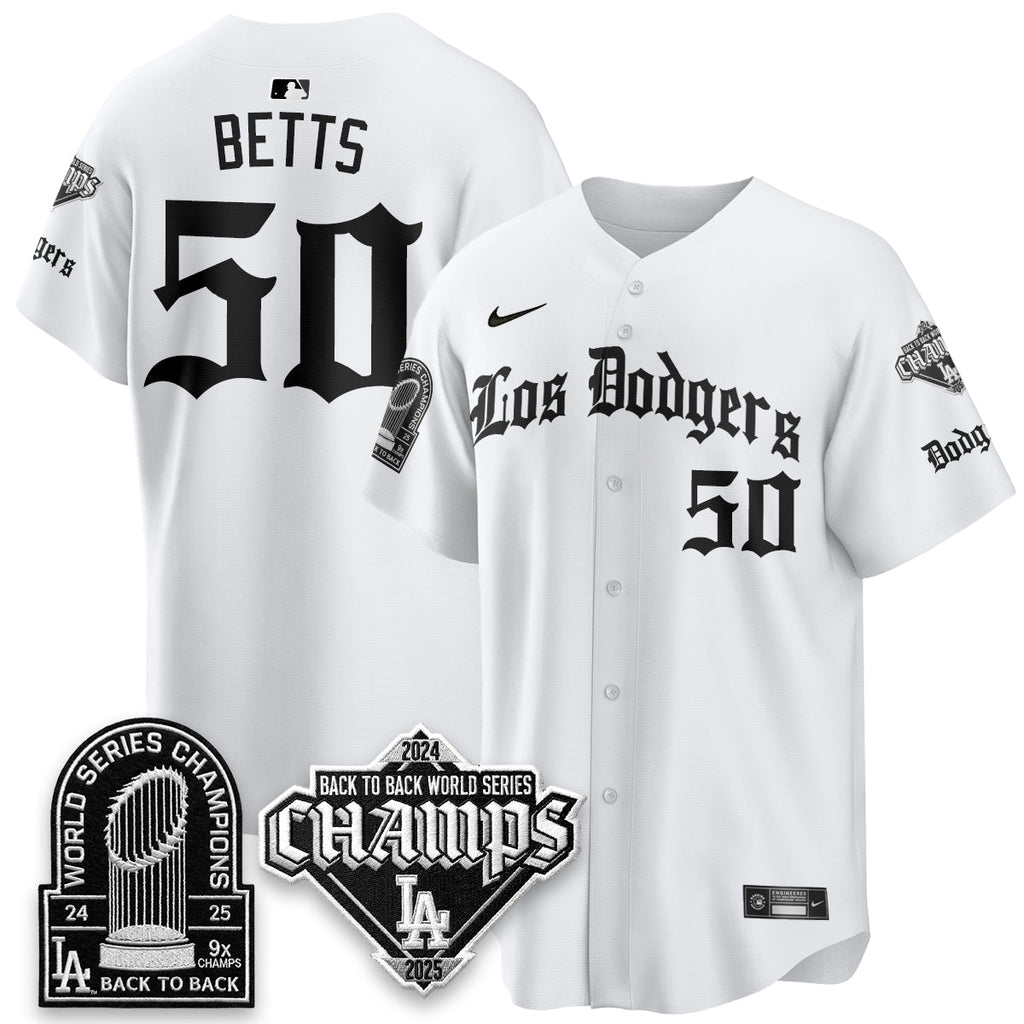 Los Angeles Dodgers World Series Champions B2B Patch Vapor Premier Limited Gothic Edition Jersey - All Stitched