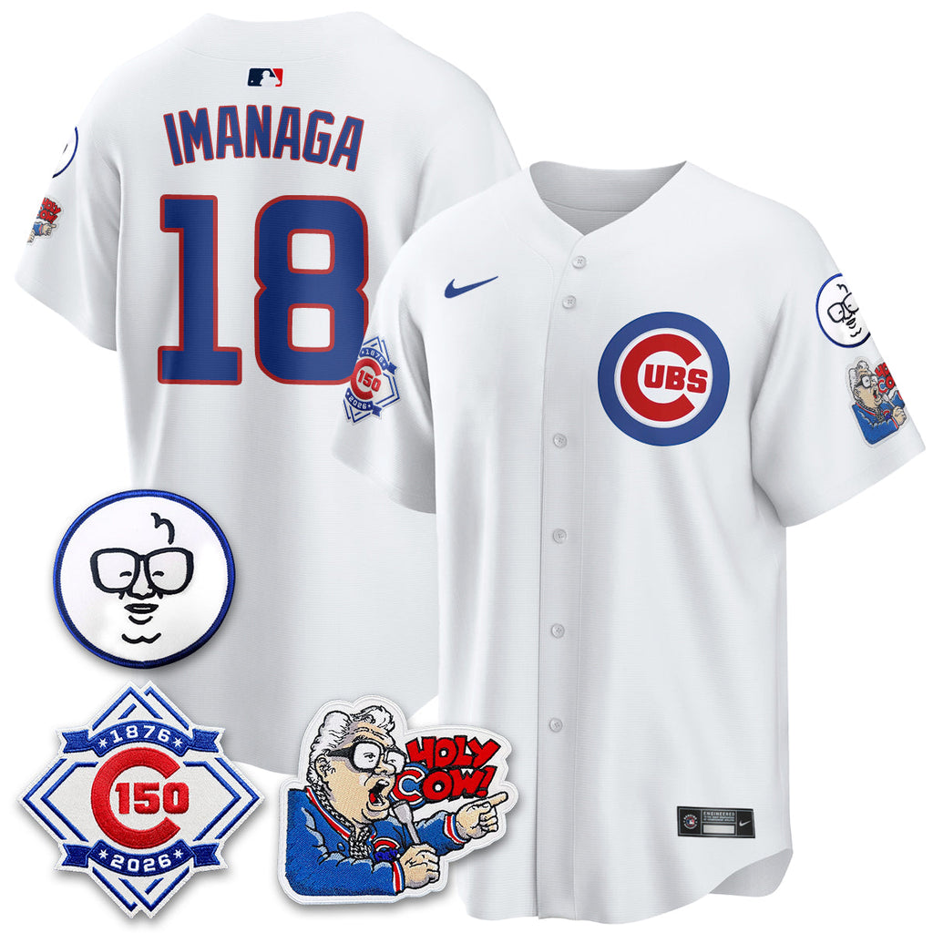 Chicago Cubs 150th Anniversary Harry Caray Holy Cow Vapor Premier Limited Jersey - All Stitched V2