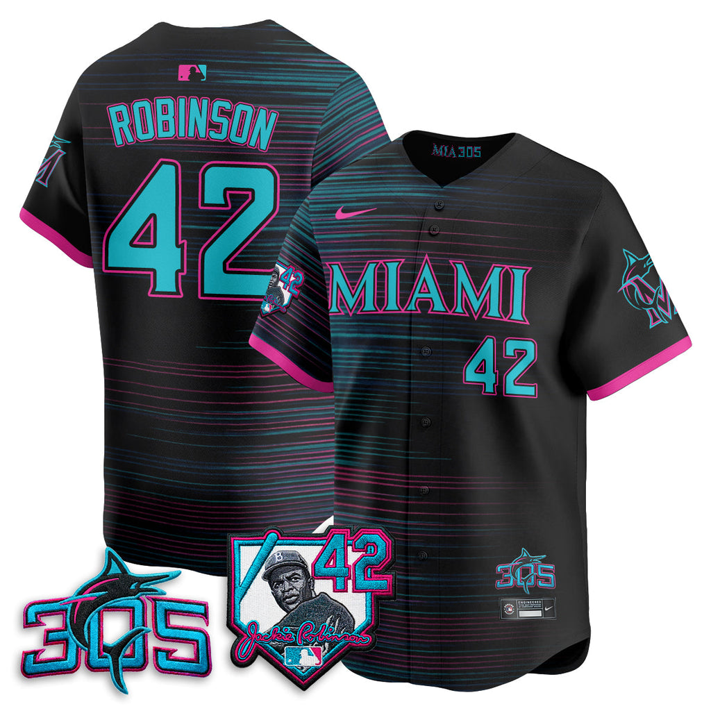 Miami Marlins 2026 Jackie Robinson New Era Vapor Limited Jersey - All Stitched