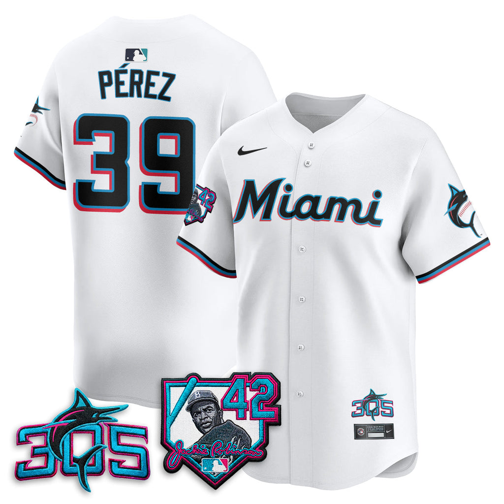 Miami Marlins 2026 Jackie Robinson New Era Vapor Limited Jersey - All Stitched