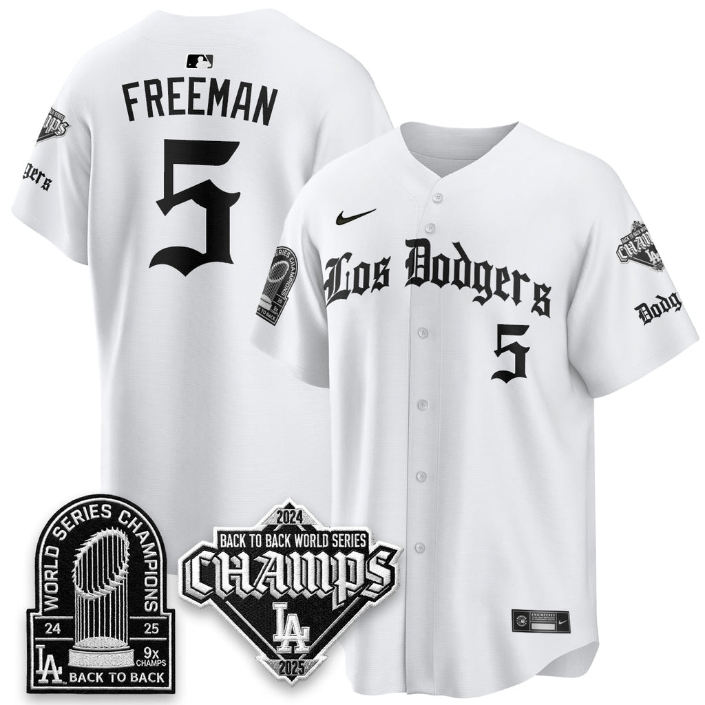 Los Angeles Dodgers World Series Champions B2B Patch Vapor Premier Limited Gothic Edition Jersey - All Stitched
