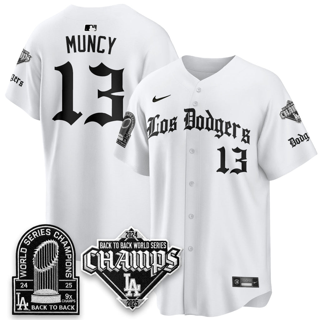 Los Angeles Dodgers World Series Champions B2B Patch Vapor Premier Limited Gothic Edition Jersey - All Stitched