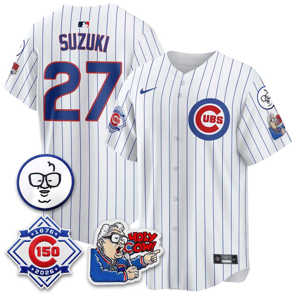 Chicago Cubs 150th Anniversary Harry Caray Holy Cow Vapor Premier Limited Jersey - All Stitched V2