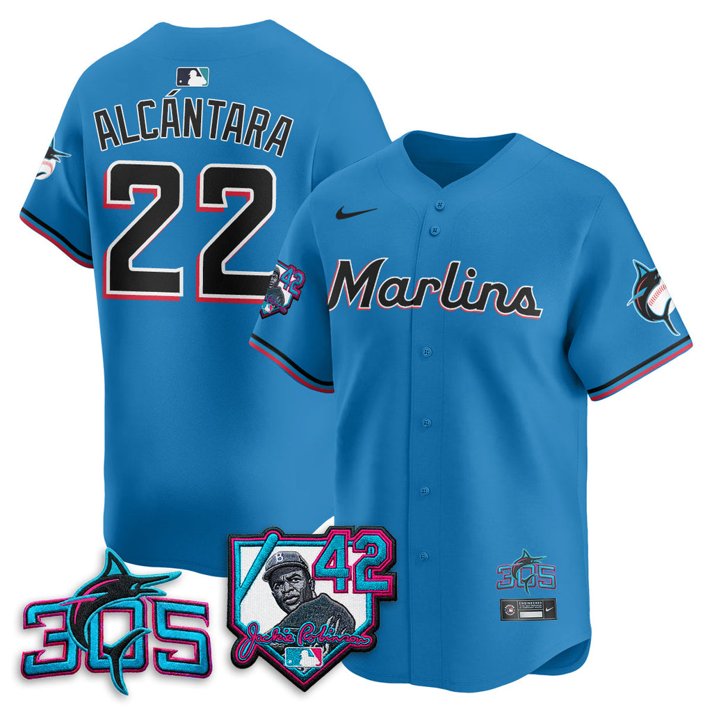 Miami Marlins 2026 Jackie Robinson New Era Vapor Limited Jersey - All Stitched