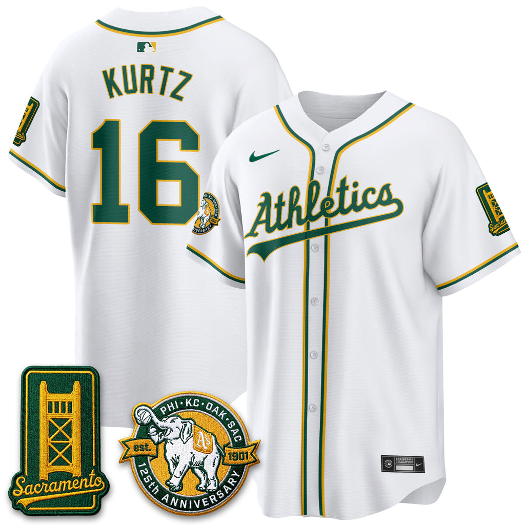 Oakland Athletics 2026 Black Out Style - Celebrating 125 Years -  Limited Vapor Jersey - All Stitched