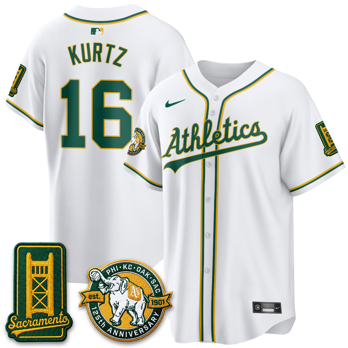 Oakland Athletics 2026 Black Out Style - Celebrating 125 Years -  Limited Vapor Jersey - All Stitched