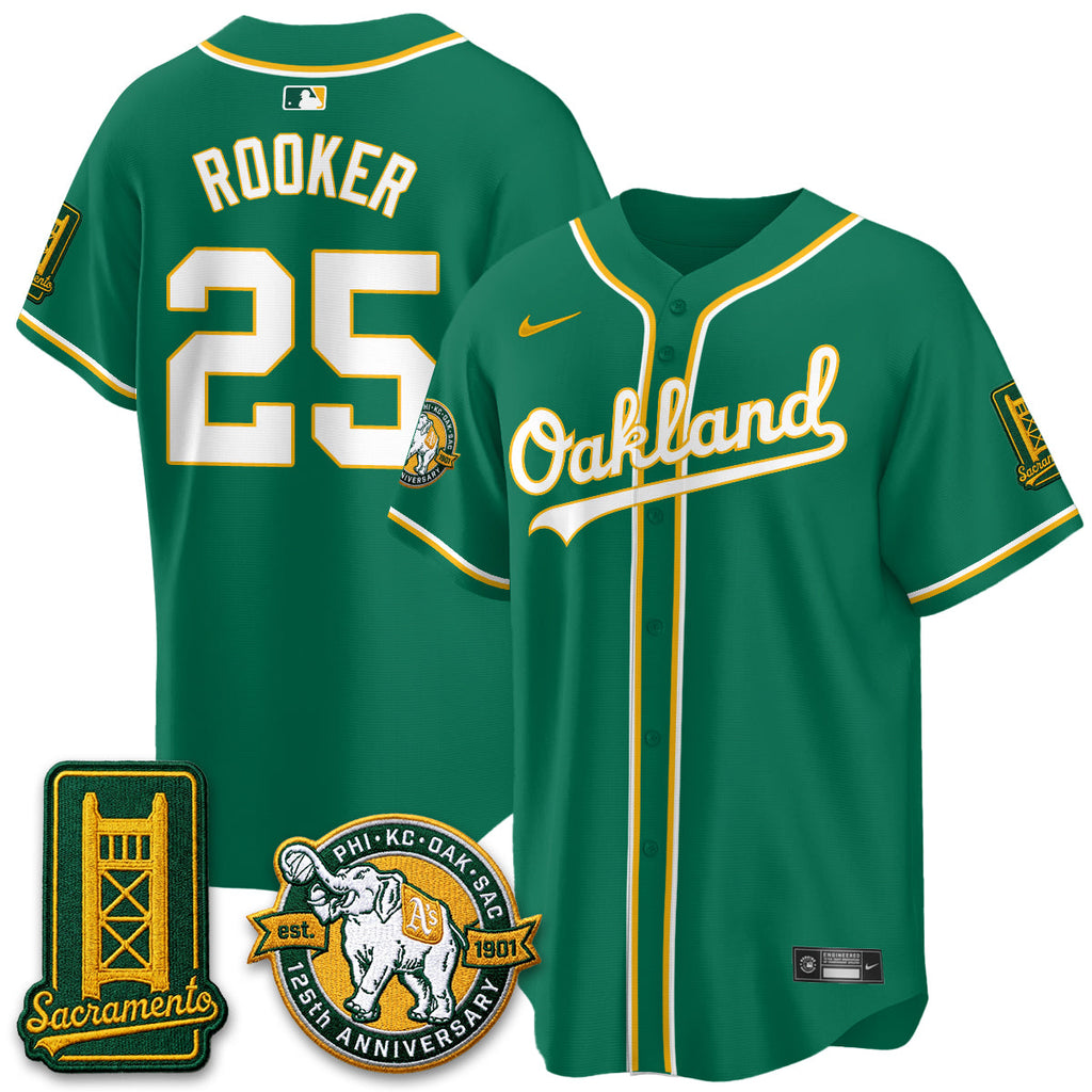 Oakland Athletics 2026 Black Out Style - Celebrating 125 Years -  Limited Vapor Jersey - All Stitched