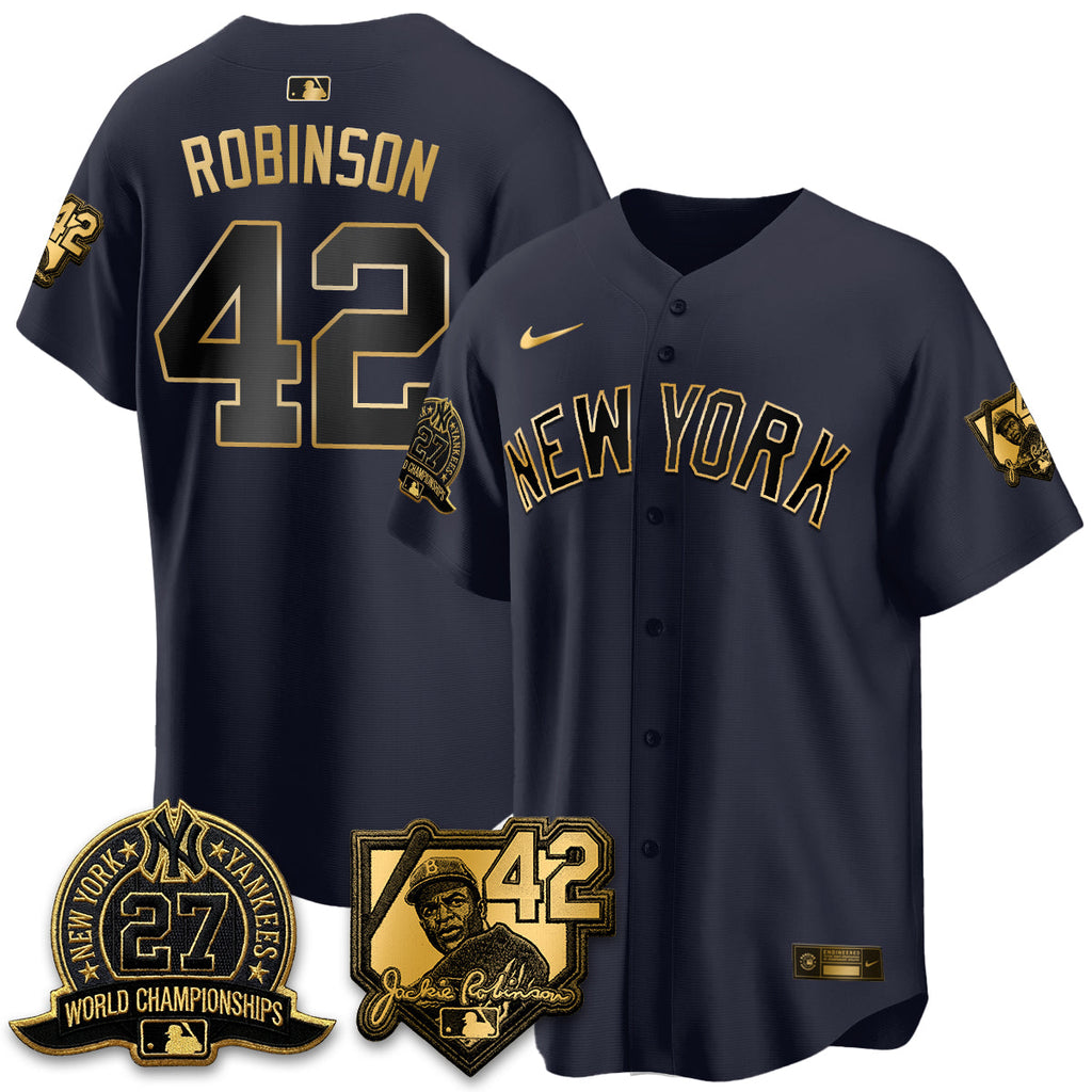New York Yankees 2026 Jackie Robinson Day Vapor Limited Gold Edition Jersey - All Stitched