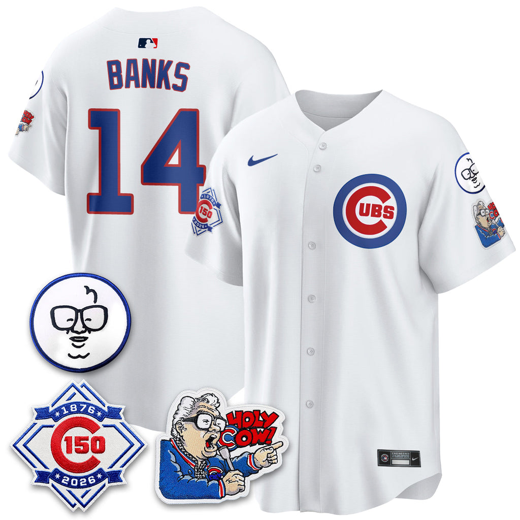 Chicago Cubs 150th Anniversary Harry Caray Holy Cow Vapor Premier Limited Jersey - All Stitched V2