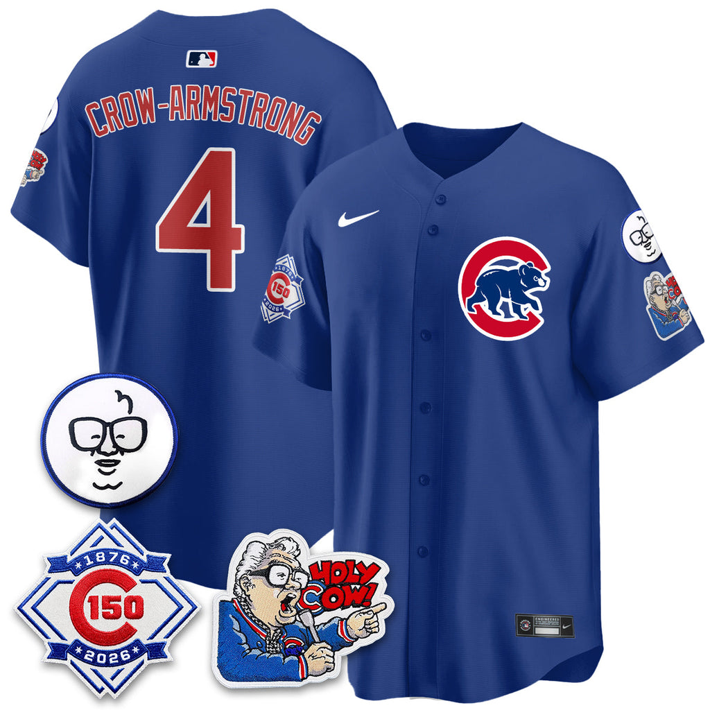 Chicago Cubs 150th Anniversary Harry Caray Holy Cow Vapor Premier Limited Jersey - All Stitched V2