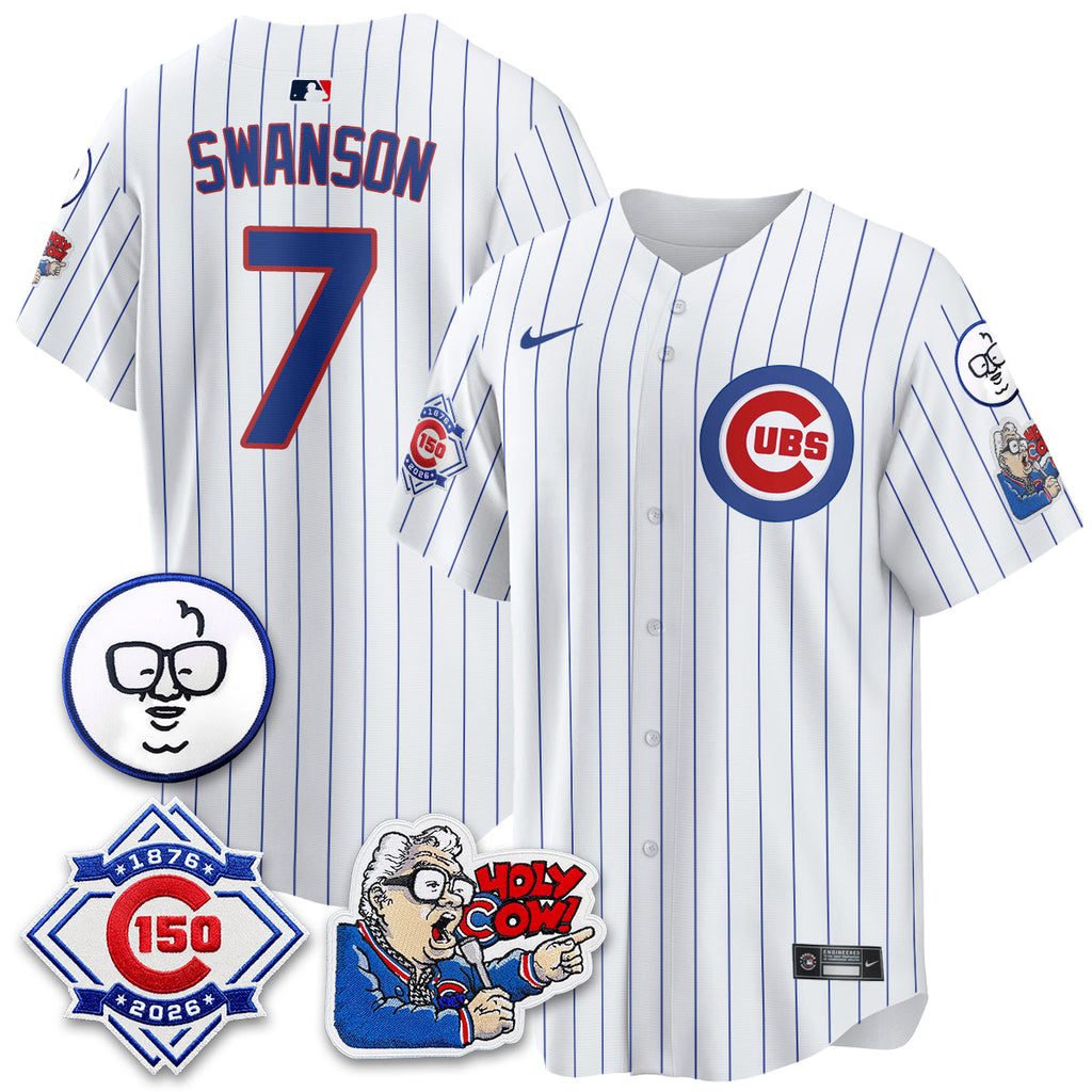 Chicago Cubs 150th Anniversary Harry Caray Holy Cow Vapor Premier Limited Jersey - All Stitched V2