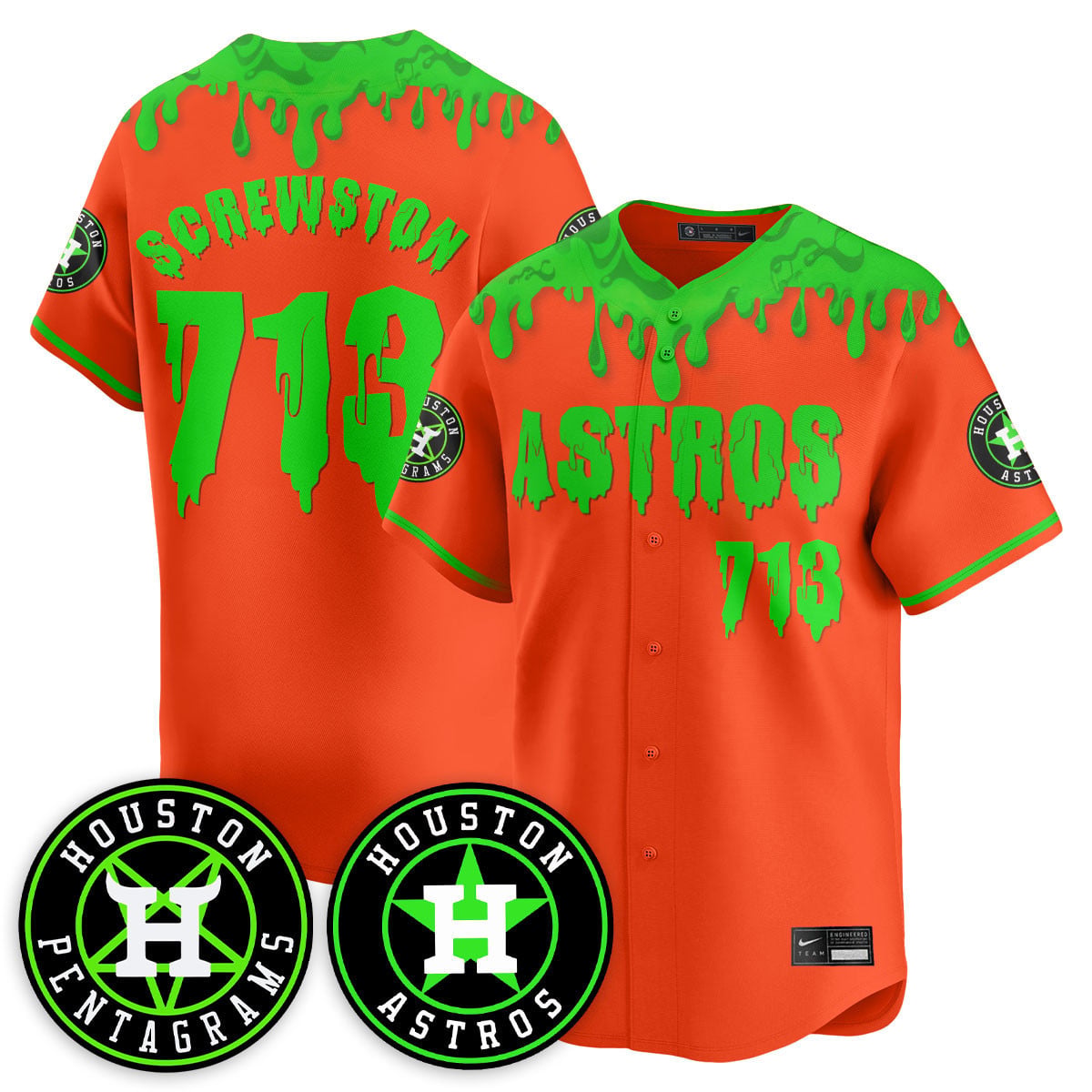Custom Houston Astros "Slime Night Special" Jersey - Stitched
