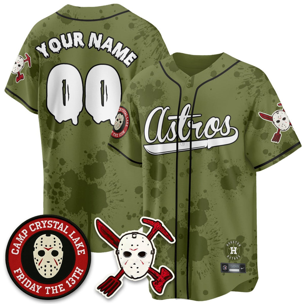 Custom Houston Astros "Friday the 13th" Jersey - All Stitched