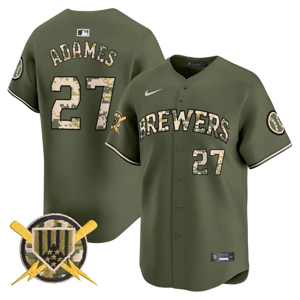 Milwaukee Brewers Armed Forces Day Vapor Premier Limited Jersey - All Stitched