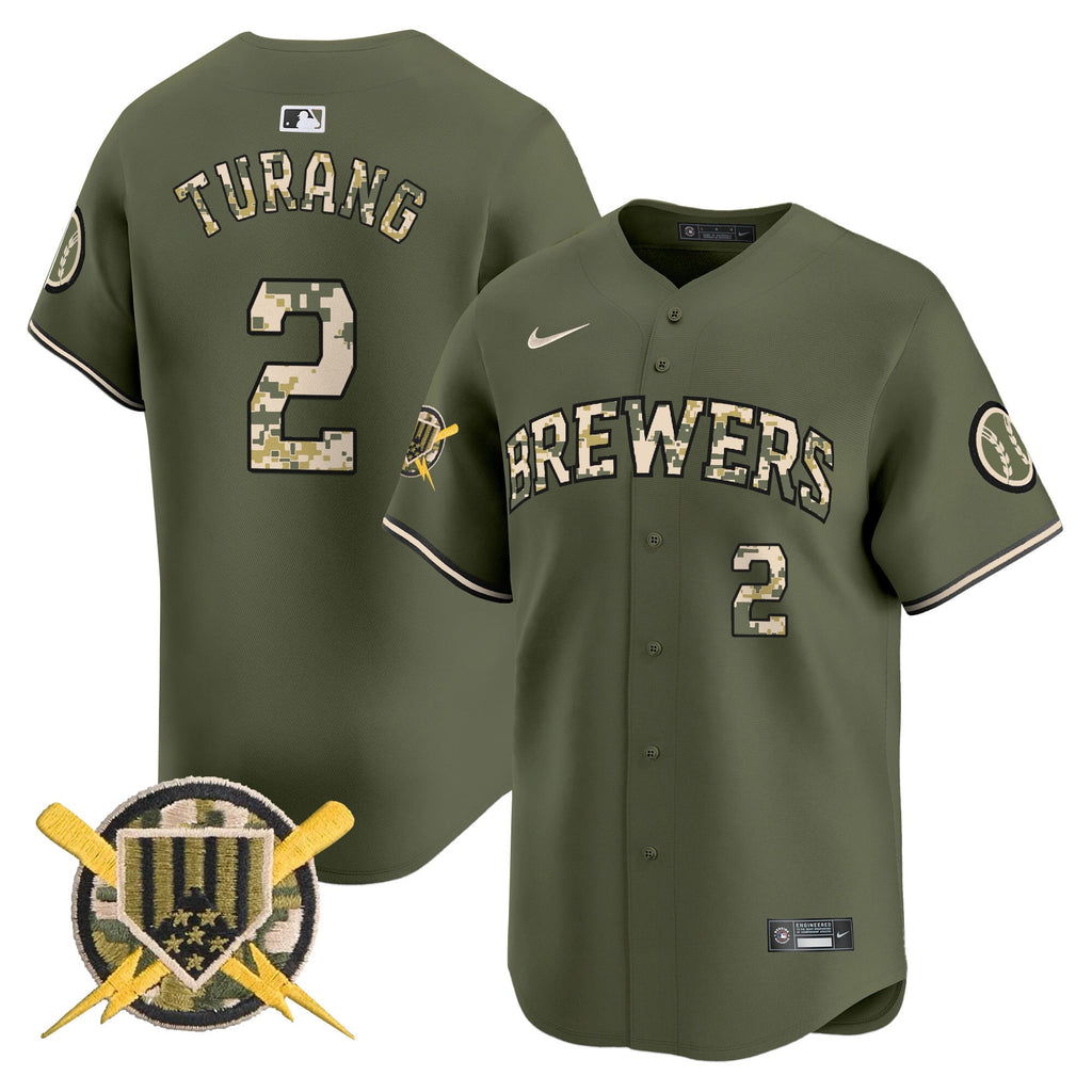 Milwaukee Brewers Armed Forces Day Vapor Premier Limited Jersey - All Stitched