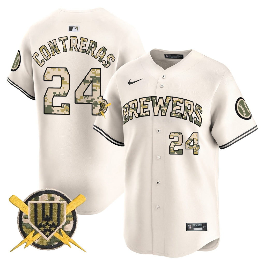 Milwaukee Brewers Armed Forces Day Vapor Premier Limited Jersey - All Stitched