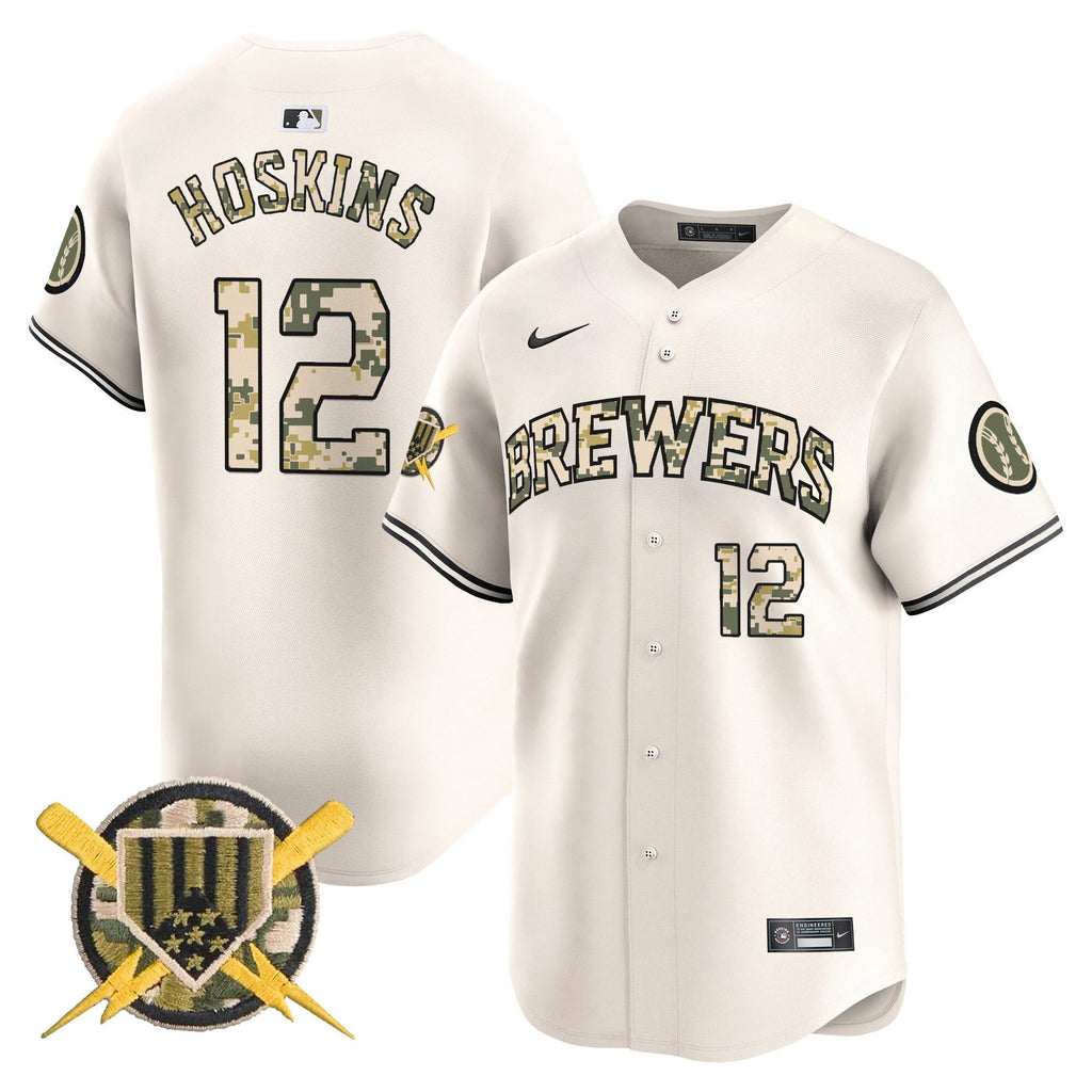 Milwaukee Brewers Armed Forces Day Vapor Premier Limited Jersey - All Stitched