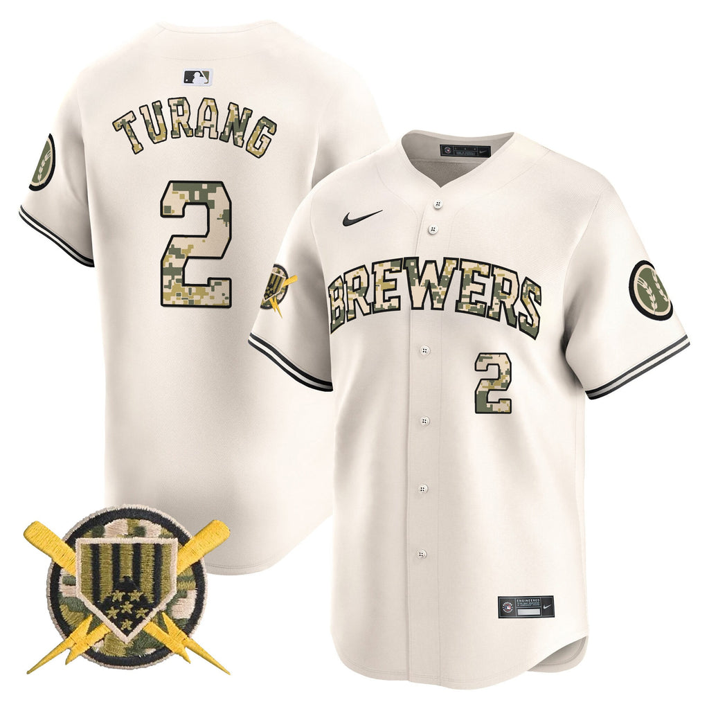 Milwaukee Brewers Armed Forces Day Vapor Premier Limited Jersey - All Stitched