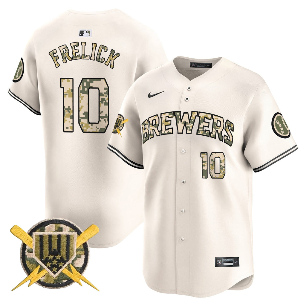 Milwaukee Brewers Armed Forces Day Vapor Premier Limited Jersey - All Stitched