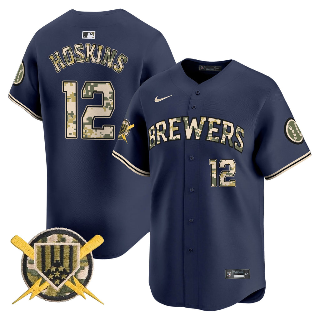 Milwaukee Brewers Armed Forces Day Vapor Premier Limited Jersey - All Stitched