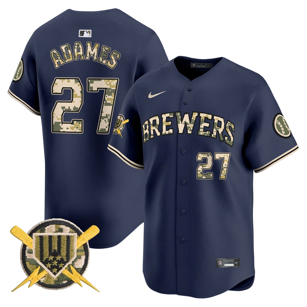 Milwaukee Brewers Armed Forces Day Vapor Premier Limited Jersey - All Stitched