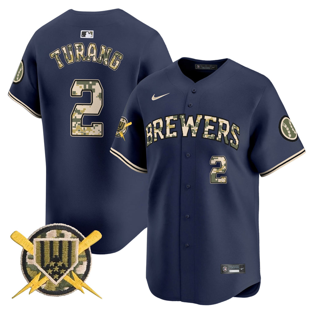 Milwaukee Brewers Armed Forces Day Vapor Premier Limited Jersey - All Stitched