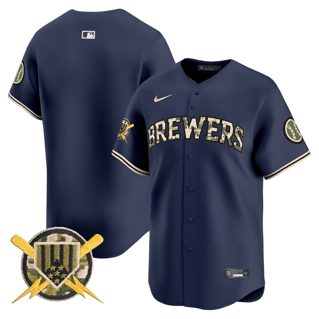 Milwaukee Brewers Armed Forces Day Vapor Premier Limited Jersey - All Stitched