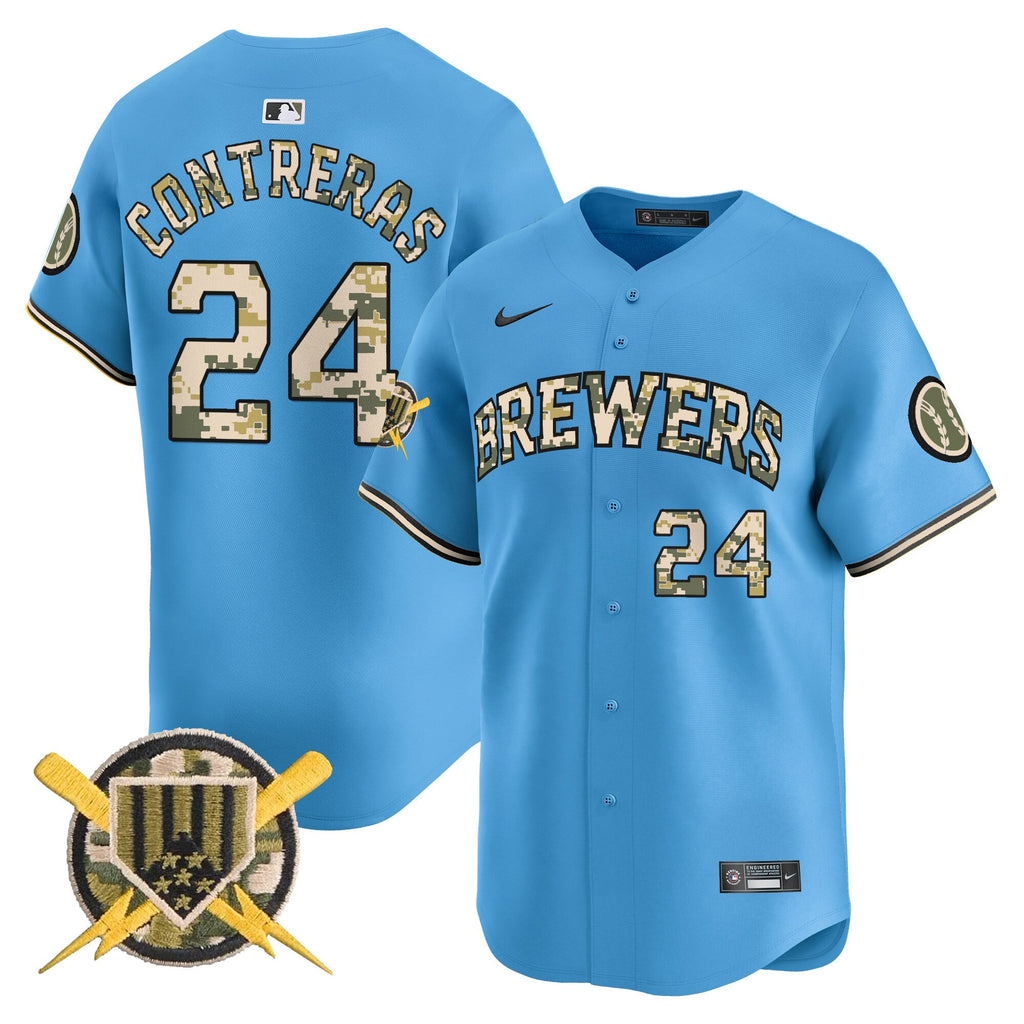 Milwaukee Brewers Armed Forces Day Vapor Premier Limited Jersey - All Stitched