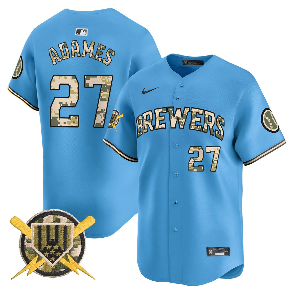 Milwaukee Brewers Armed Forces Day Vapor Premier Limited Jersey - All Stitched