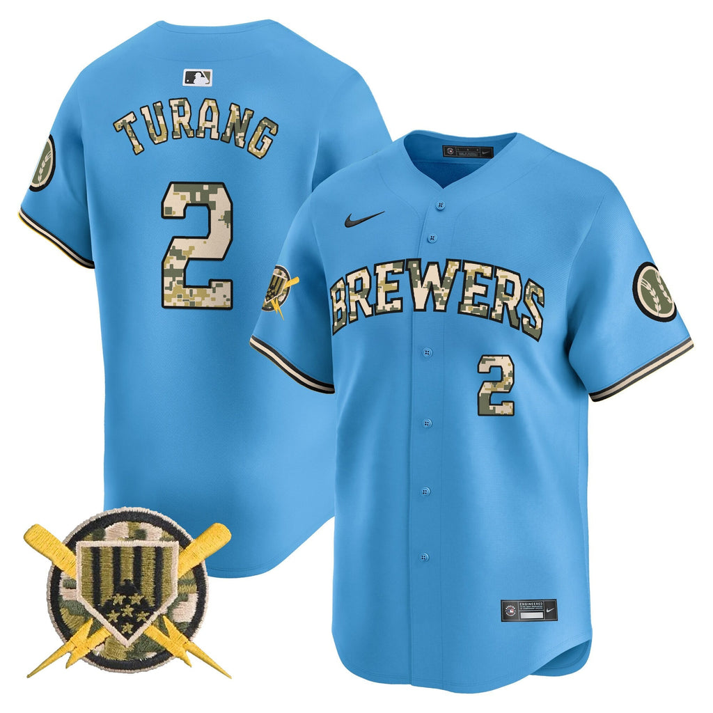 Milwaukee Brewers Armed Forces Day Vapor Premier Limited Jersey - All Stitched
