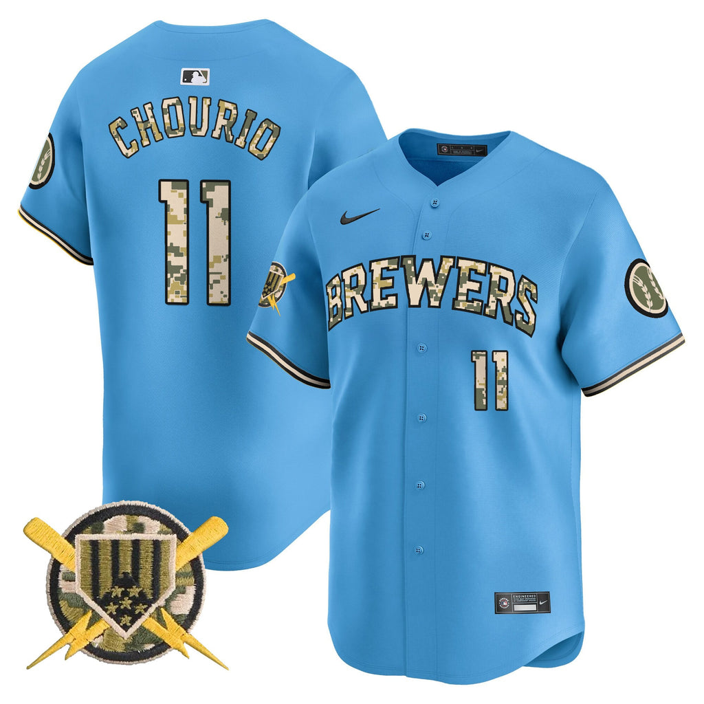 Milwaukee Brewers Armed Forces Day Vapor Premier Limited Jersey - All Stitched