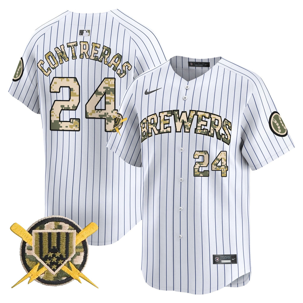 Milwaukee Brewers Armed Forces Day Vapor Premier Limited Jersey - All Stitched