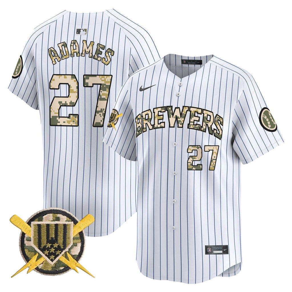Milwaukee Brewers Armed Forces Day Vapor Premier Limited Jersey - All Stitched