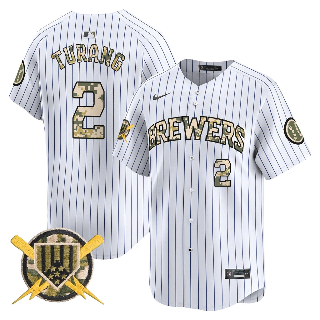 Milwaukee Brewers Armed Forces Day Vapor Premier Limited Jersey - All Stitched