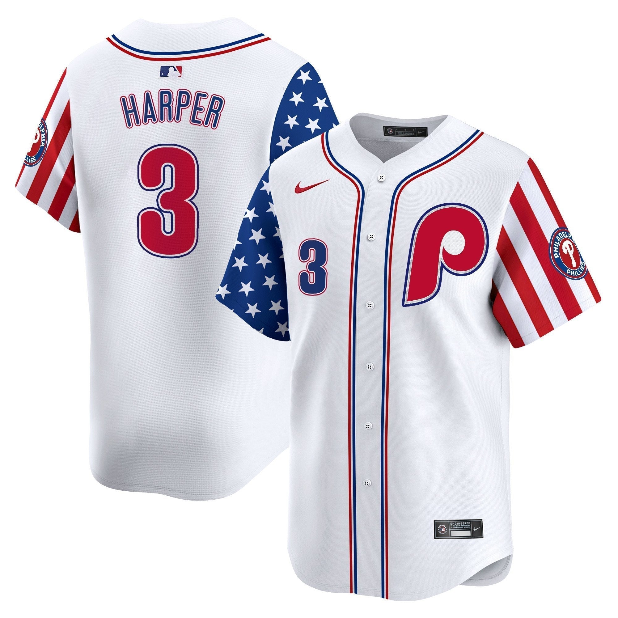 Phillies 2025 Independence Day Vapor Premier Limited Jersey - All Stitched