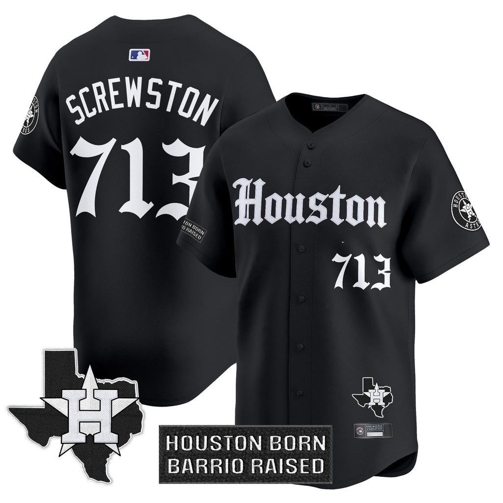 Men's Houston Astros 'Gothic Edition' Vapor Premier Limited Jersey V2 - All Stitched