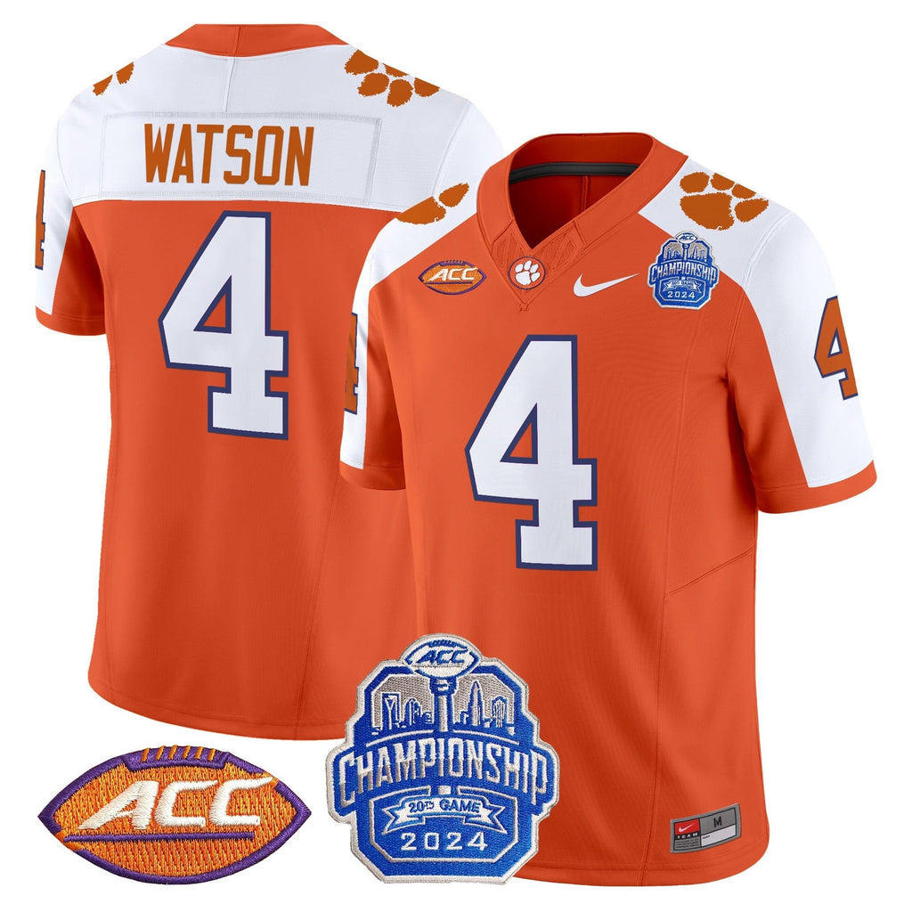 Men's Clemson Tigers 2024 ACC Championship Patch Vapor Limited Jersey - All Stitched