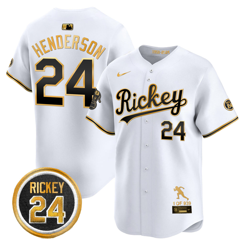 Men's Oakland Athletics Rickey Tribute style Vapor Premier Limited Jersey - All Stitched