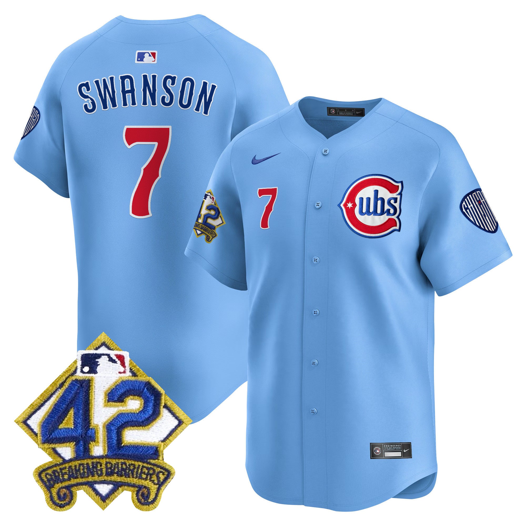 Men's Chicago Cubs 2025 Jackie Robinson Patch Vapor Premier Limited Jersey - All Stitched
