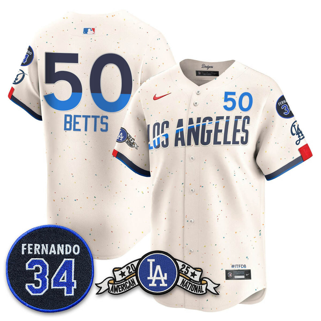 Los Angeles Dodgers 2025 National League Champions Jersey - All Stitched