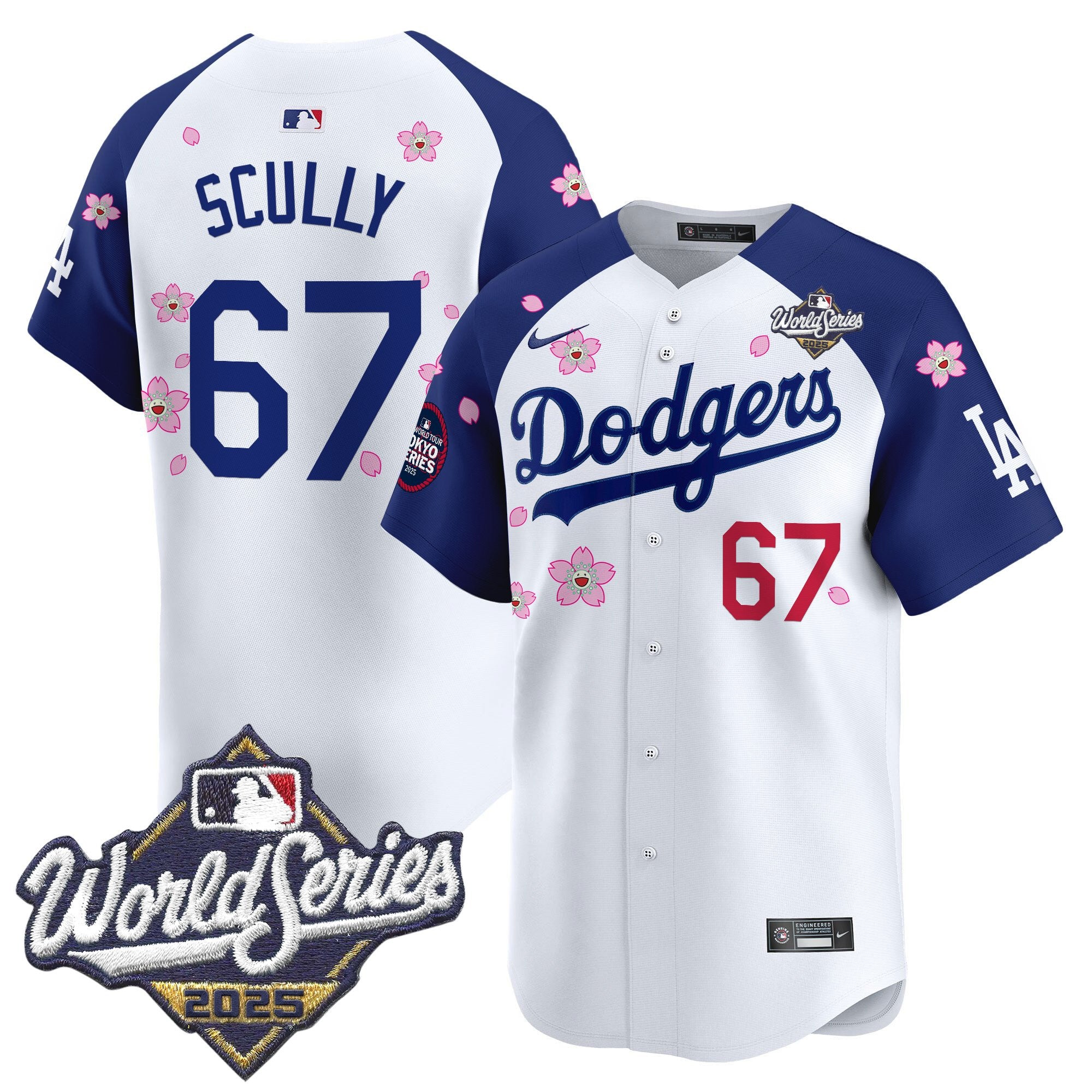 Men's Dodgers 2025 World Series x Tokyo Series Vapor Premier Limited Jersey V2 - All Stitched